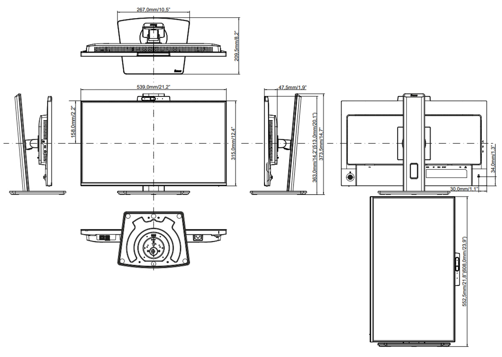 XB2497HSNH-B1 dimensions