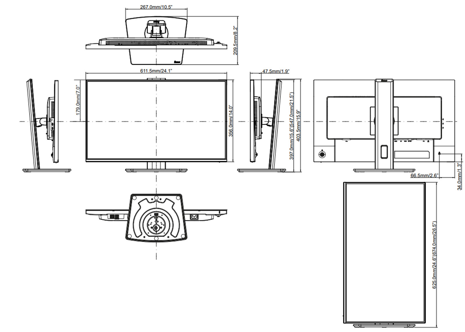 Dimensions du XB2797HSN-B1