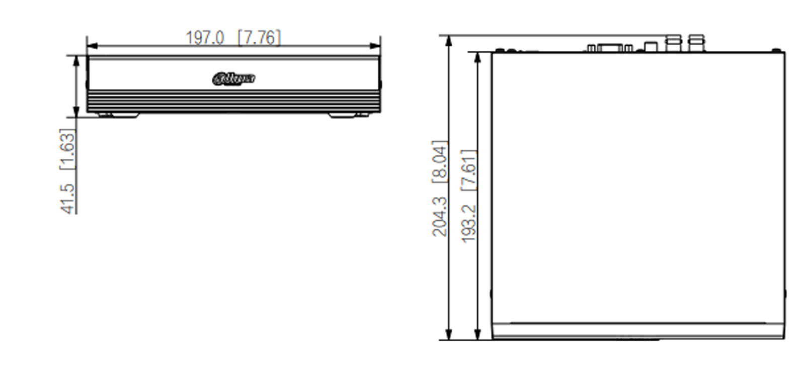 Dimensions du XVR1B04-I-T