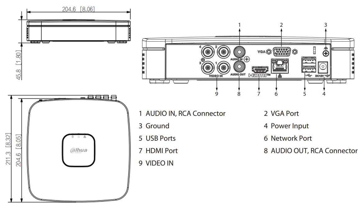 XVR4104C-I-T dimensions