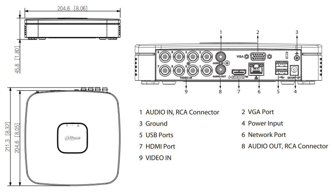 XVR4108C-I-T dimensions