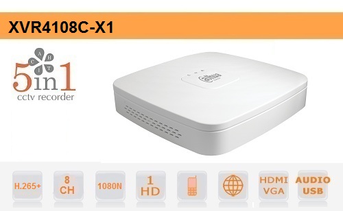 XVR4108C-X1 - Dahua DVR 8 Canali 5in1 1080N Dahua Audio Smart 1U