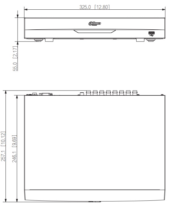 Schema - XVR5116HE-I2 Dimensioni del registratore