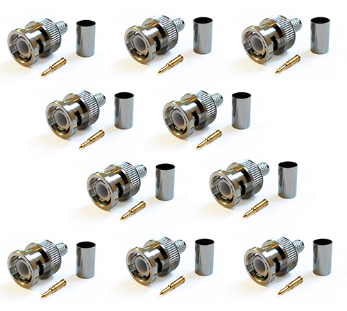 10 Connettori a crimpare RG59 per cavo