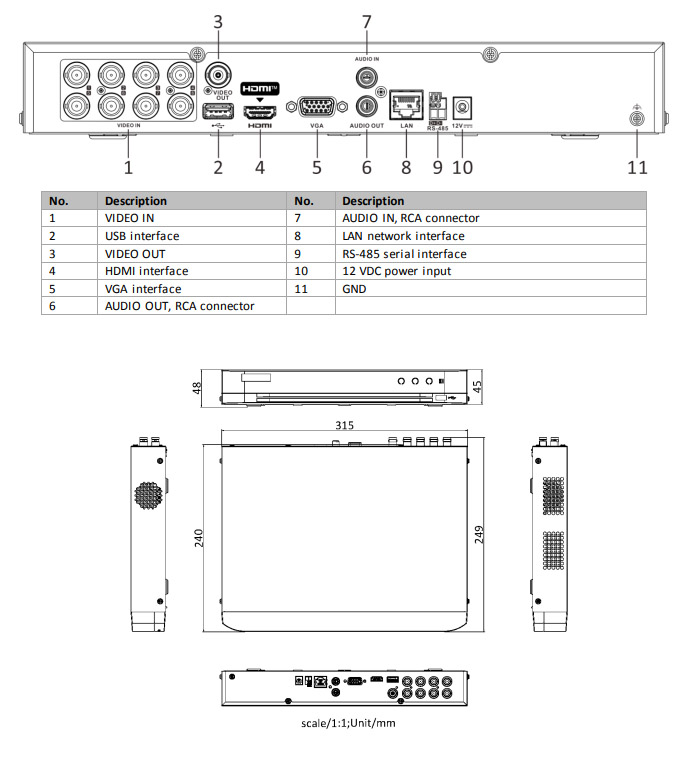 iDS-7208HQHI-M1-XT dimensioni