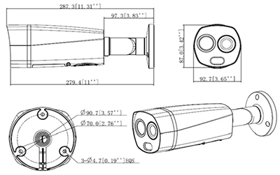 Hybrid Thermal Camera - TPC-BF2221-T IP Telecamera Termica dahua professionale 2MP